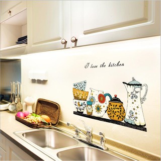 (HCM) Decal dán trang trí bếp và chống thấm dầu - I love the kitchen 2 - decalhcm