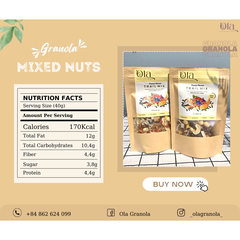 [Mã GROSALE giảm 10% đơn 150K] Trail Mix - Hỗn hợp 11 loại hạt và trái cây - 150gr