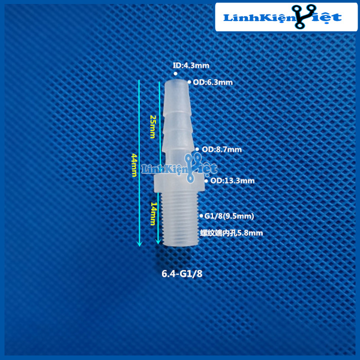 Đầu Nối Ống Nước Bắt Ren 1/8(9.5mm) Đầu Ra Ống Ty Ô