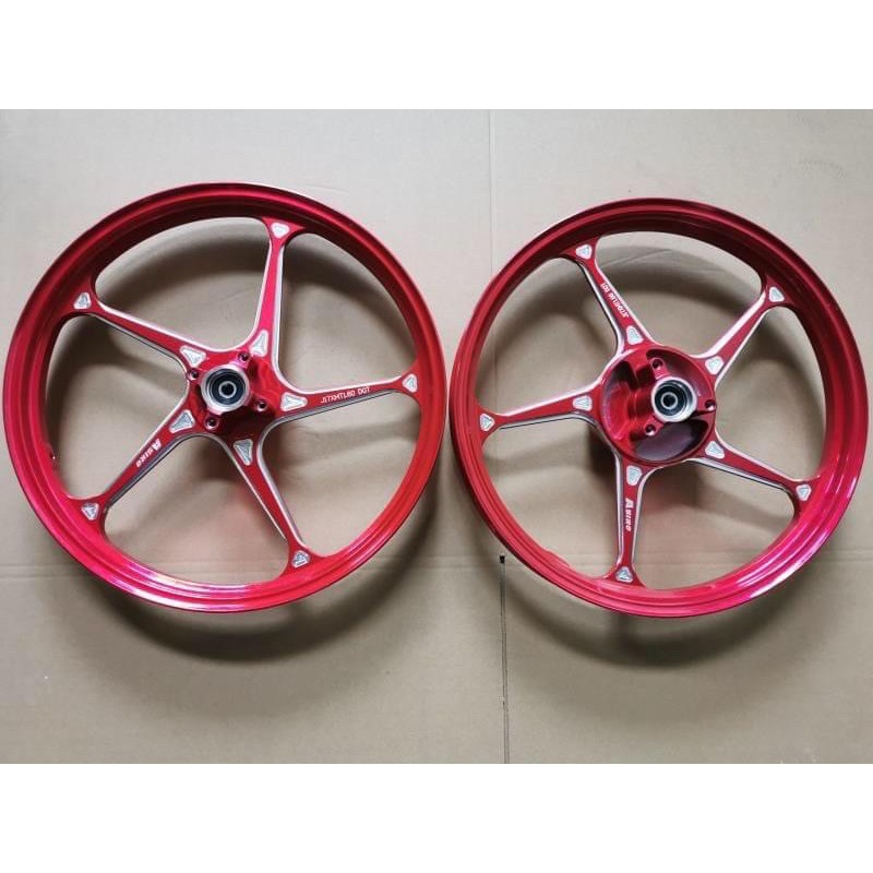 Mâm 5 cây CNC Asiro xe máy Ex150 - Raider - Sonic -( winner kèm cùi đĩa)