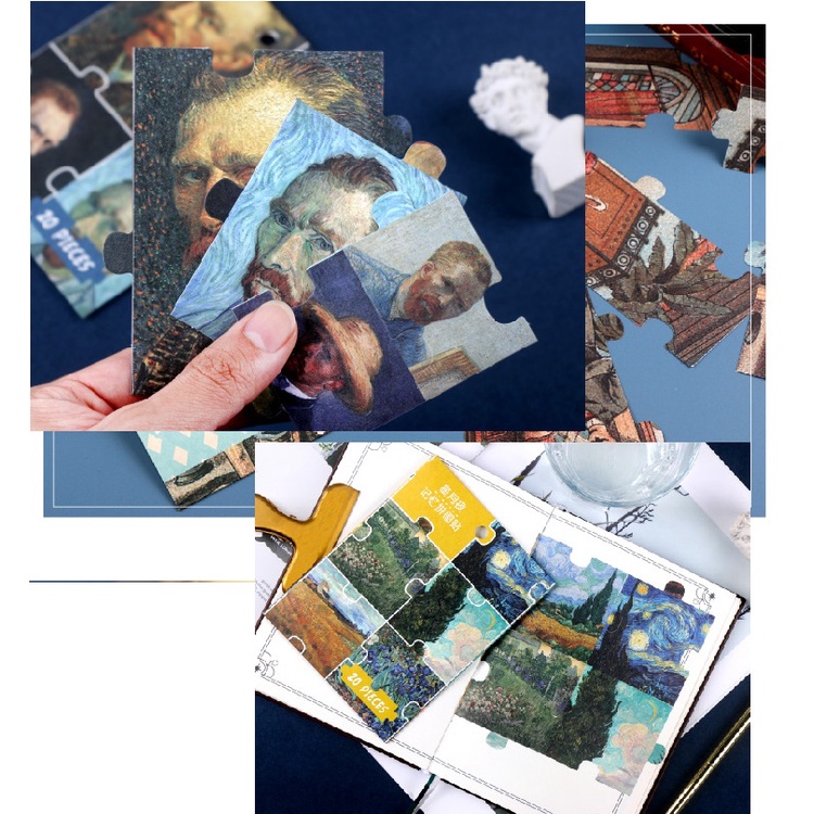 Bộ Xếp Hình Van Gogh 20 Mảnh Sticker - Puzzle Nghệ Thuật Độc Đáo Sáng Tạo Bullet Journal Quà Tặng