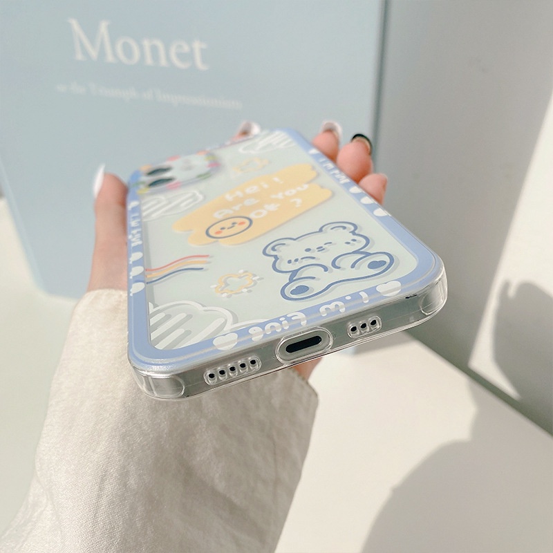 Ốp iphone 11 Ốp điện thoại TPU họa tiết gấu hoạt hình cho IPHONE 11 PRO MAX X XR XS MAX 7 8 PLUS SE 2020 12 PRO MAX 12 MINI 13 pro max 13 mini