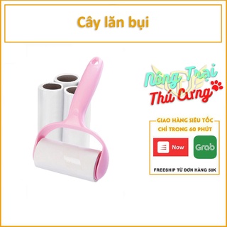 Cây lăn bụi cao cấp kèm lõi có tay cầm lăn bụi bẩn, sợi bông bám dính trên quần áo, đệm ghế  tặng kèm 2 cục lăn