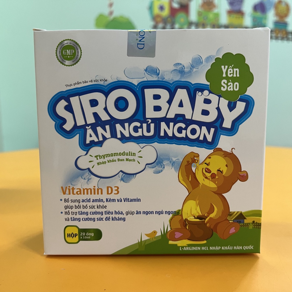 SIRO BABY ĂN NGỦ NGON YẾN SÀO 10ML 20 ỐNG CUNG CẤP D3 ACID AMIN VÀ KẼM VỊ NGỌT DỄ DÙNG BÉ THÍCH