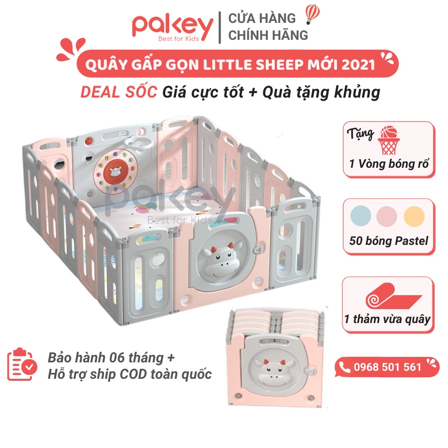 Quây cũi nhựa gấp gọn TẶNG 50 BÓNG + THẢM + VÒNG BỎNG RỔ, mẫu gấp gọn mới nhất 2021 siêu rẻ