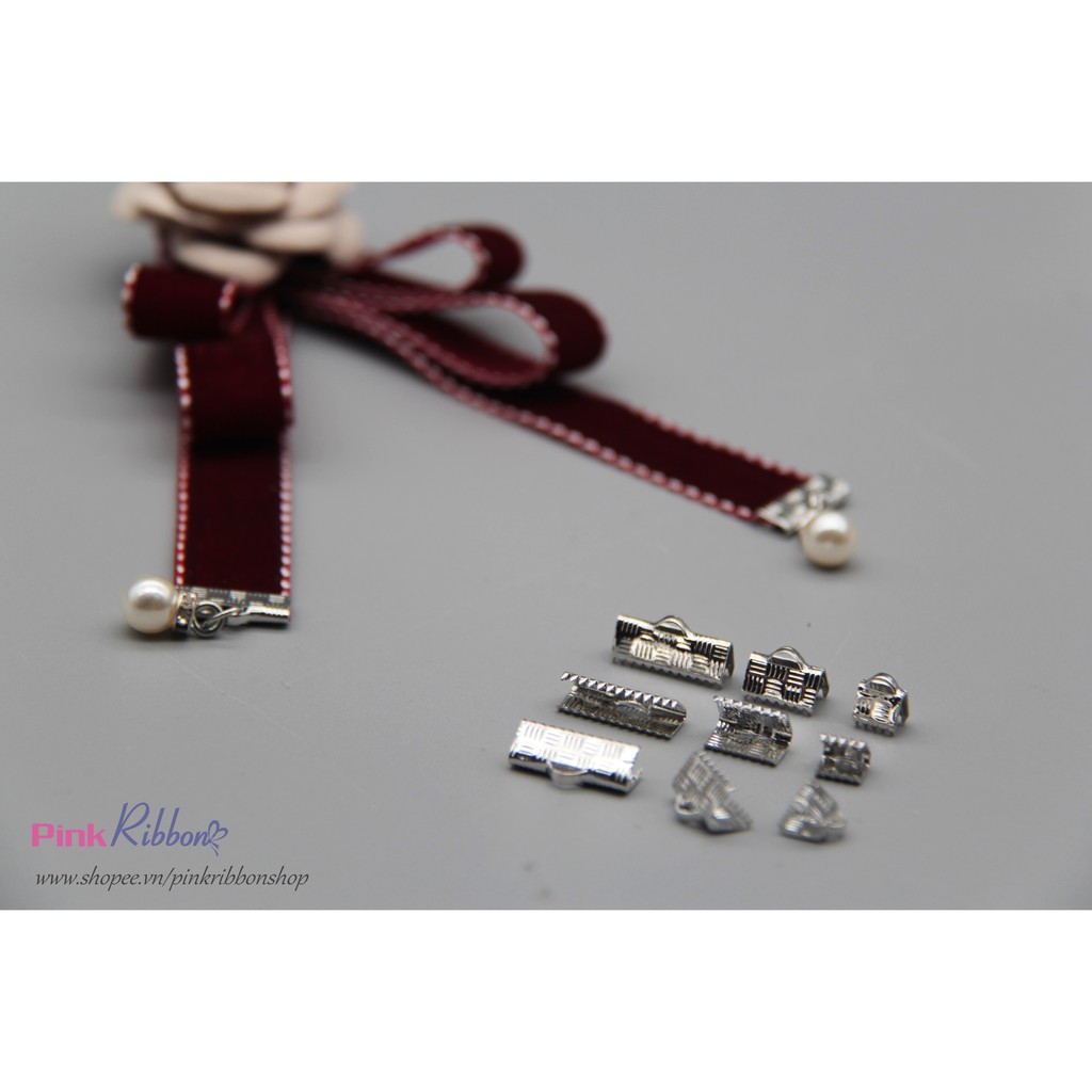 SET 20C - Nẹp / Kẹp có răng làm vòng cổ choker, nẹp ruy băng các cỡ. Loại Vân Sọc
