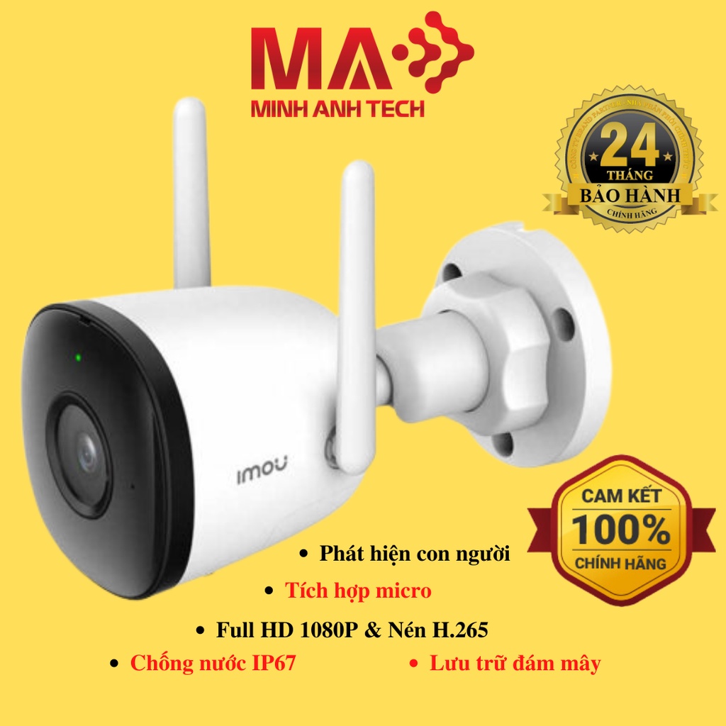 Camera IP IMOU IPC-F22P-D, Camera Ngoài trời, H265 & 1080P, Chống nước - Mới 100%, BH 24 Tháng chính Hãng