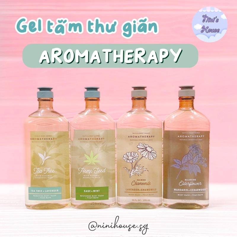 [NHIỀU MÙI] Gel sữa tắm tinh dầu thư giãn dòng Aromatherapy Bath and Body Works 295ml