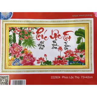 Tranh thêu chữ thập Phúc lộc thọ 222924 73*42cm