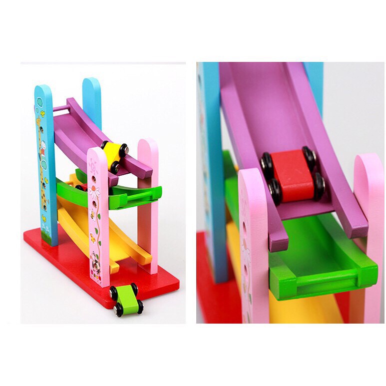 Đồ Chơi Xe Cầu Trượt 3 Tầng Benrikids Bằng Gỗ Cho Bé