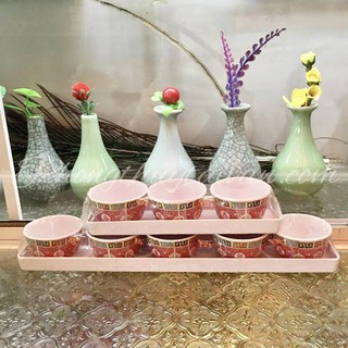 Bộ chum ly khay mica cúng bàn thờ 3,5chum(r ượu,nước..)