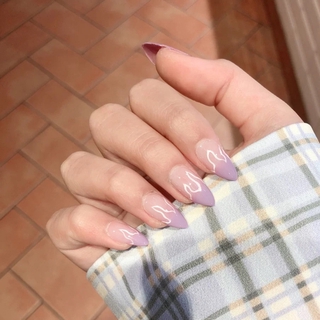 Bộ 24 móng tay giả họa tiết ngọn lửa độc đáo