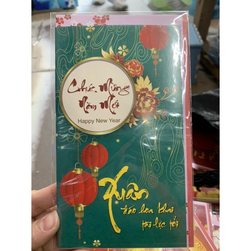 Bộ thiếp và phong bì chúc mừng năm mới ( Tập 10 bộ)