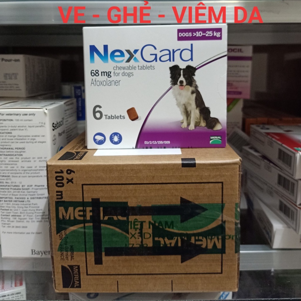 1 viiên kẹo nhai NEXGẢRD thường_hết ve, ghẻ cho chó
