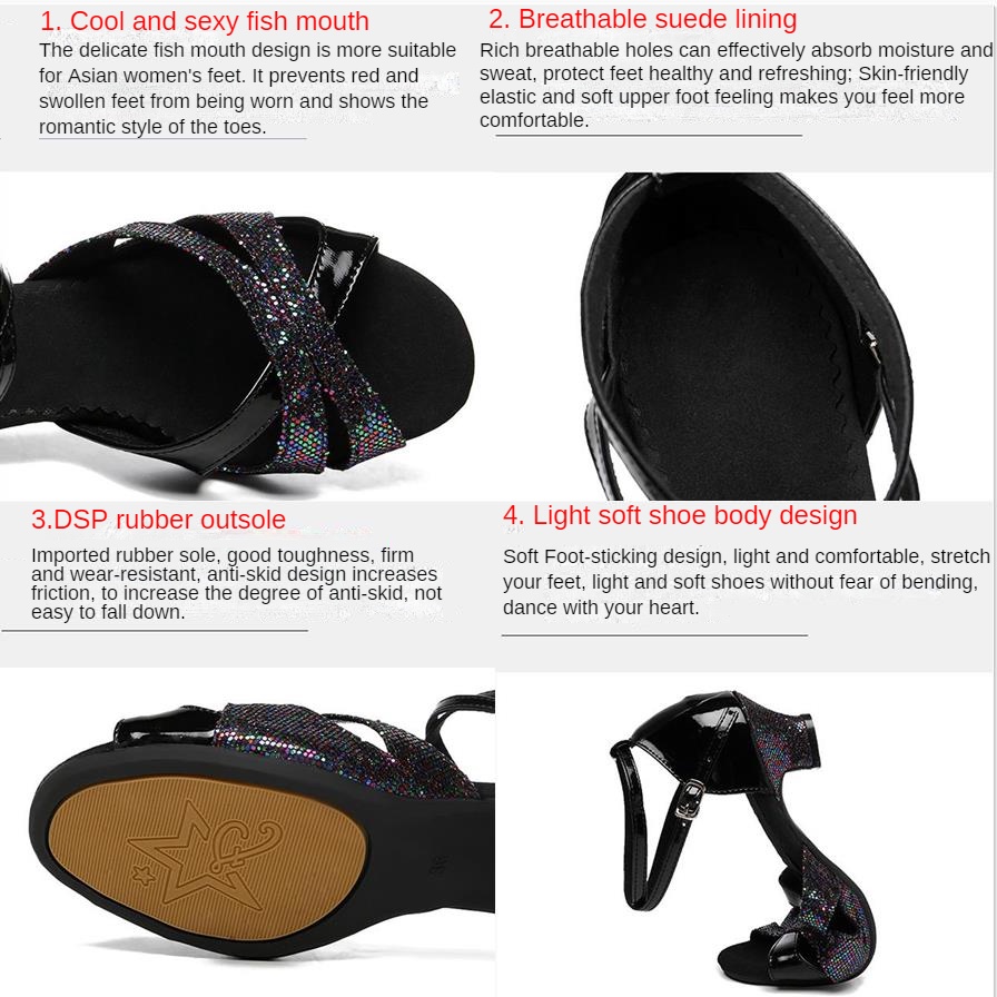 Giày Khiêu Vũ latin Thiết Kế Mới Cao Cấp Thời Trang Dành Cho Người Lớn