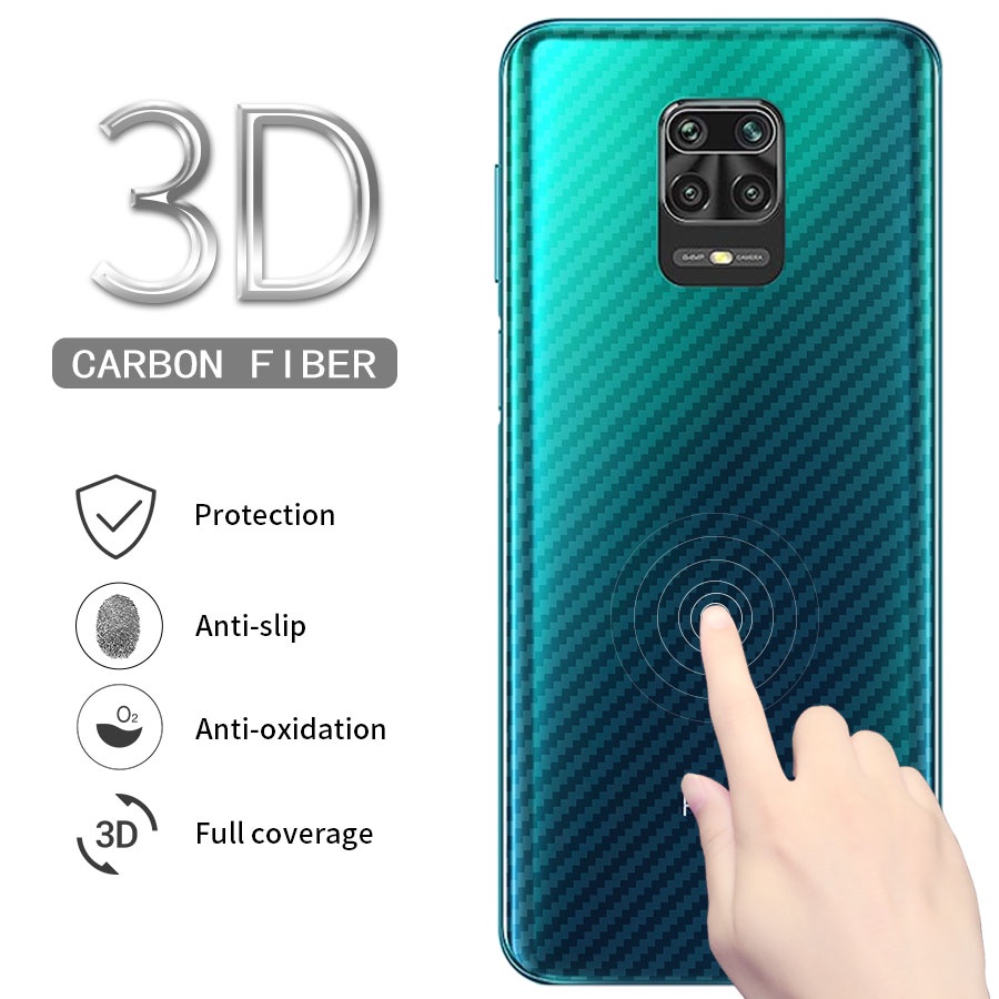 Miếng dán mặt lưng cacbon chống vân tay,xước Xiaomi Mi 9T 10T 11T 12T 11 Lite Poco M3 M4 X3 X4 X5 F2 F3 F4 Redmi Note 7 8 9 9S 10 10S 11 11S 12 12S 9A 9C 10C