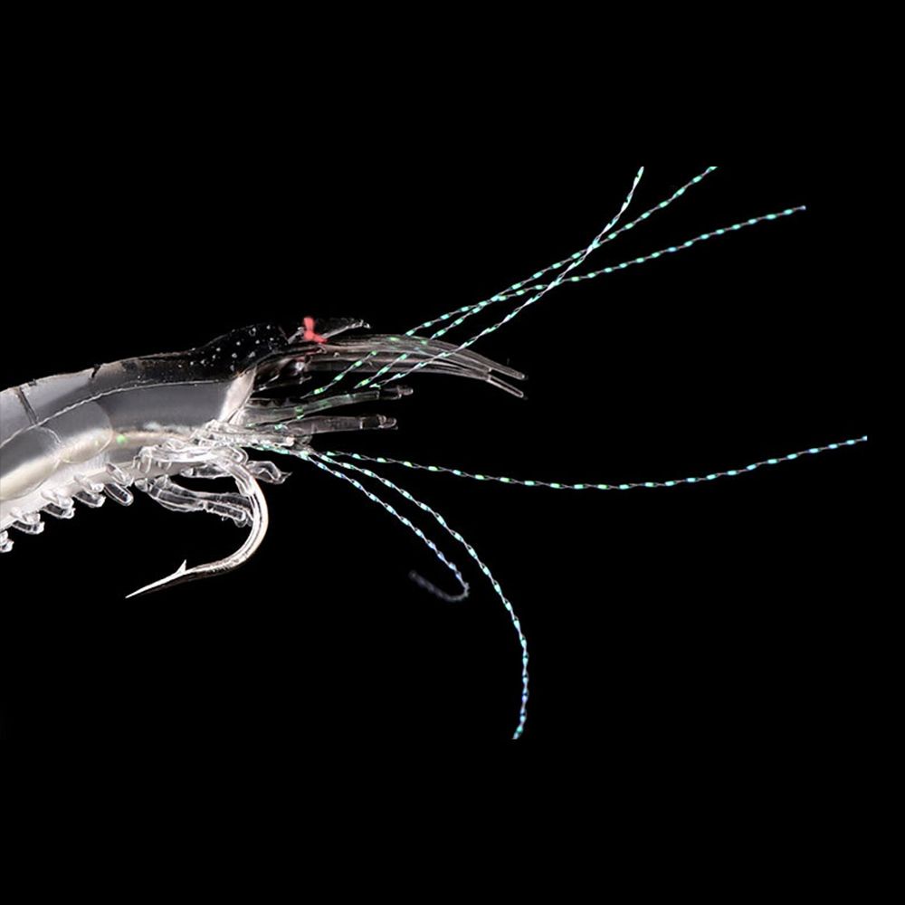 Mồi Câu Cá Giả Hình Con Tôm Bằng Silicone Mềm Dạ Quang