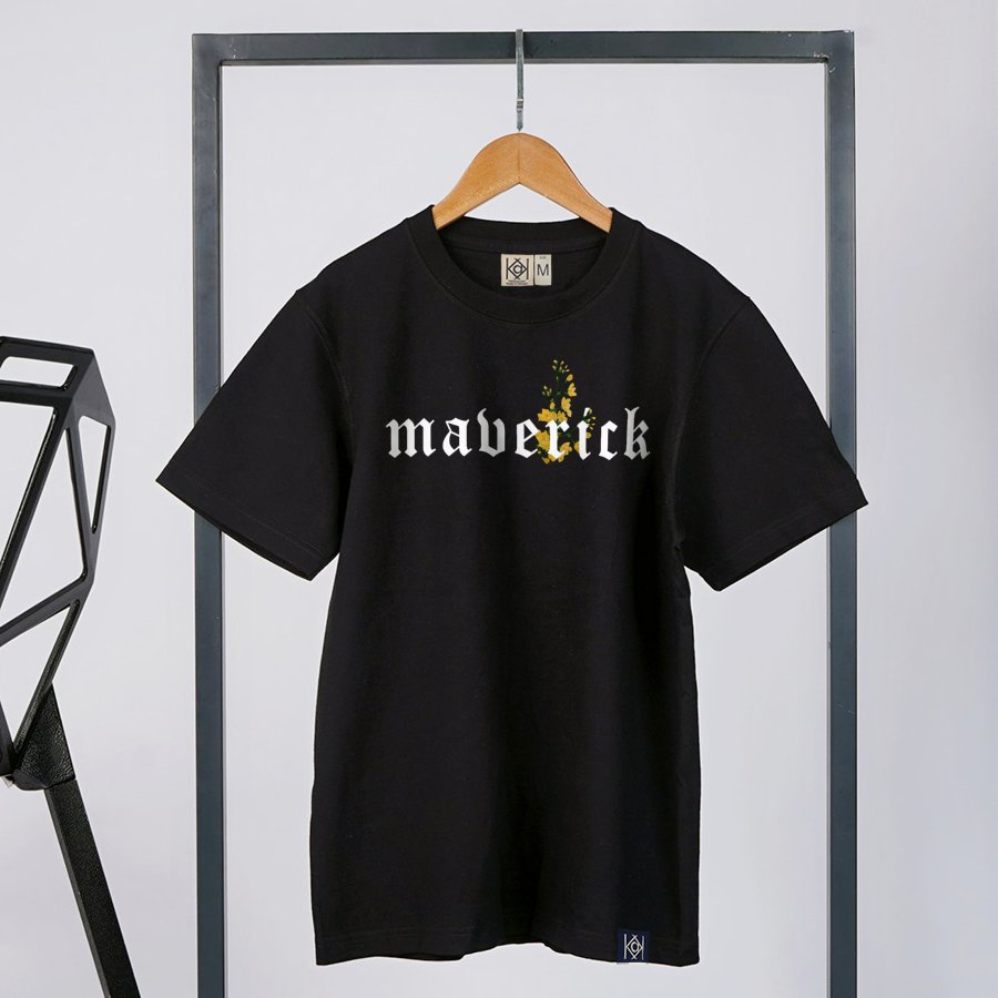 Áo Thun 100% Cotton Tay Dài Thiết Kế Hoa Mai Vàng Tết 2022 Logo Maverick Phong Cách Áo Phông Có Size To MVR KK1361