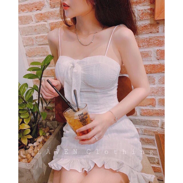 [Mã FAMAYWA2 giảm 10K đơn 50K] Đầm Nữ 2 Dây Thắt (Có Mút Ngực) Cột Nơ Giữa Quyến Rũ Thời Trang | BigBuy360 - bigbuy360.vn
