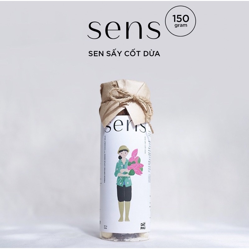 [Đất Phú Farm]. SENS - Sen sấy cốt dừa Hũ 150G- Hạt ăn liền, vị ngọt nhẹ, hương thơm dịu từ Sen và nước cốt dừa