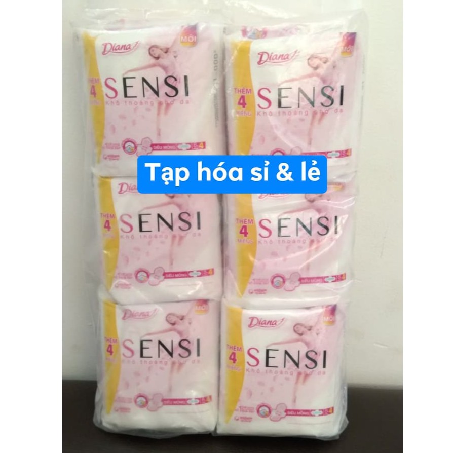 Lốc 6 gói Diana SENSI Siêu Mỏng Cánh (8 Miếng/gói)