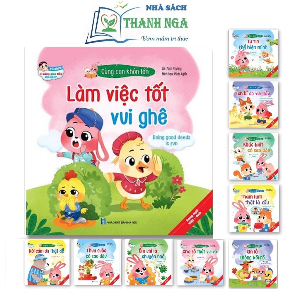 Sách - Truyện tranh giao tiếp cùng con lớn khôn- song ngữ 10 quyển cho bé