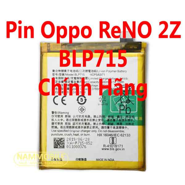 Pin Oppo Reno 2Z, Reno 2F, Realme X, K3 BLP715 BLP701 3765mAh Zin chính hãng + Tặng Keo Dán Pin-FREESHIP