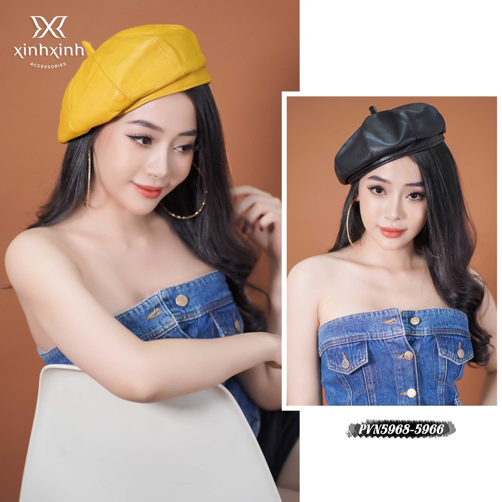 Mũ nồi Beret da lì - Xinh Xinh Accessories