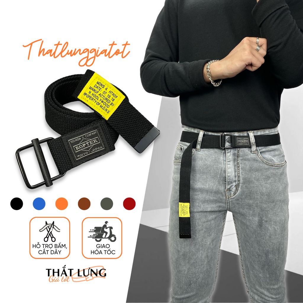 Dây thắt Lưng Vải Canvas, Vải dù Unisex nhiều màu TL206 - Thắt Lưng Giá Tốt