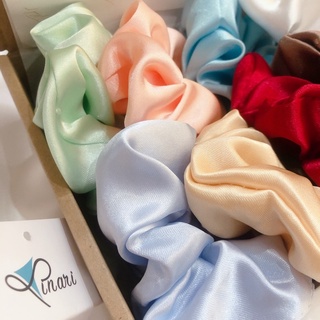 Cột tóc scrunchy phi bóng pastel đủ màu PK10