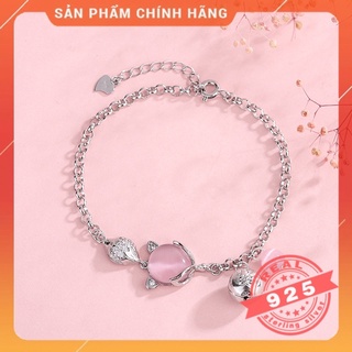 Lắc tay hồ ly đính đá đủ màu bạc ý 925