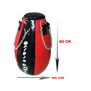 Võ Bao cát boxing chưa nhồi ruột hình quả lê cao cấp cao 80cm dk 45cm tặng kèm đai xích 8ly da dày có đai cường lực