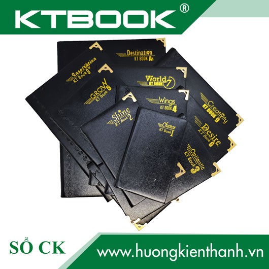 Gói 5 cuốn Sổ ghi chép Bìa Da Đen KTBOOK cao cấp KT 6 dòng kẻ ngang khổ 13 x 20 cm - 100 trang - KTBOOK