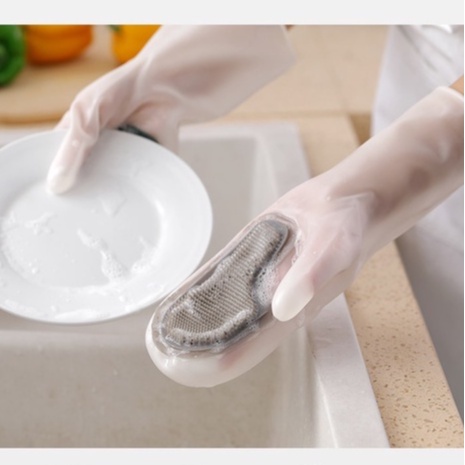 Găng Tay Silicone Không Thấm Nước Có Đầu Mút Cọ Rửa Tiện Lợi/Găng tay Bảo vệ Bàn Tay Người Nội Chợ