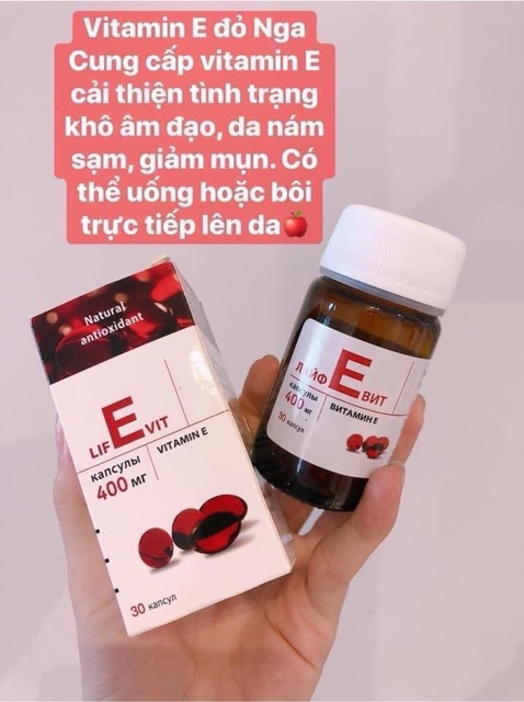 Vitamin E đỏ của Nga- hộp 30 viên- hàm lượng 400mg | BigBuy360 - bigbuy360.vn