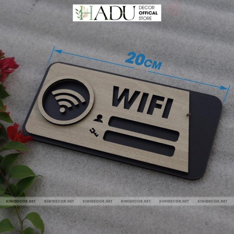 Bảng Tên Wifi Gỗ Decor Vintage, Free Wifi, Bảng Pass Wifi, Ghi Mật Khẩu Wifi, Thông tin wifi - HaduDecor