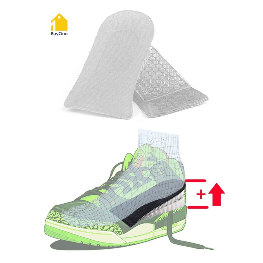 Bộ lót giày độn đế tăng 3.5cm chiều cao loại 2 lớp cấu trúc tổ ong bề mặt ép vải cotton êm chân - buyone - BOPK43