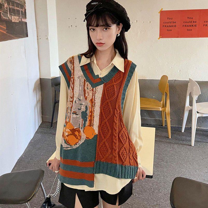 Áo Sweater Dệt Kim Không Tay Phong Cách Thời Trang Mùa Thu Mới 2022
