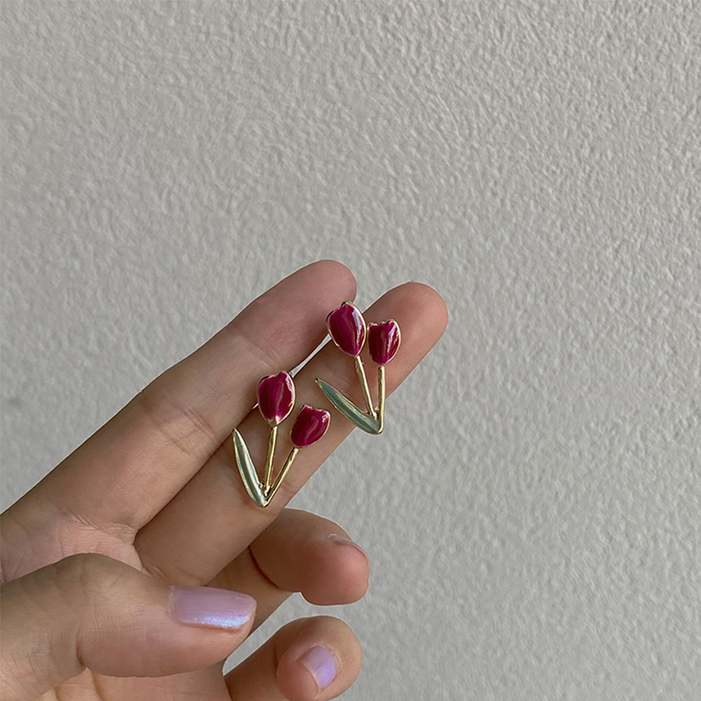 Hoa Tai Hình Hoa Tulip Phong Cách Vintage Thời Trang Cho Nữ