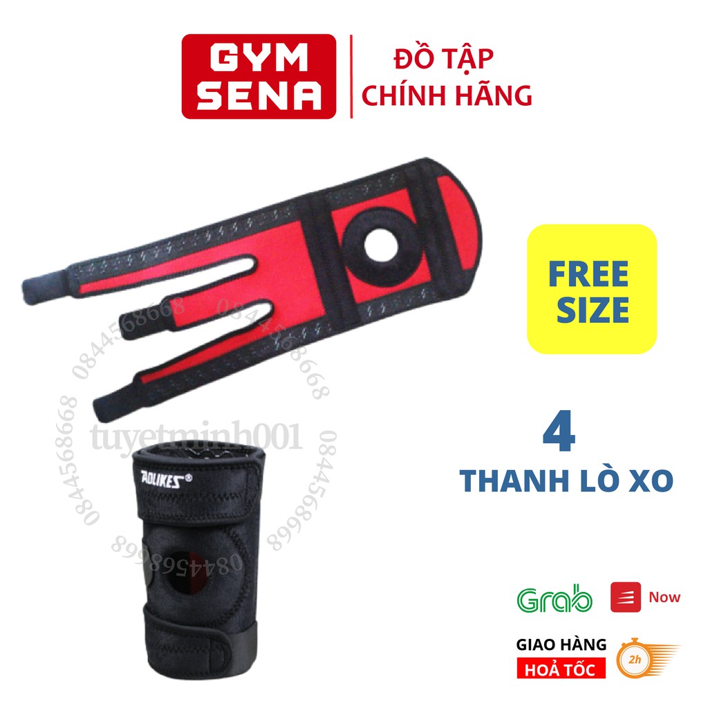 Đai gối Squat cao cấp, Bịt gối tập gym có lò xo trợ lực AL7618