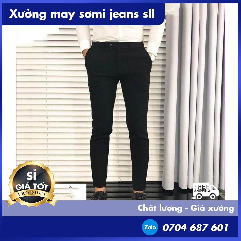 🌟HCM🌟🌺FREESHIP 99K🌺️ >--->Hot Hot Sales Tụt Quần Âu Màu Đen Dài Nam QTANA13