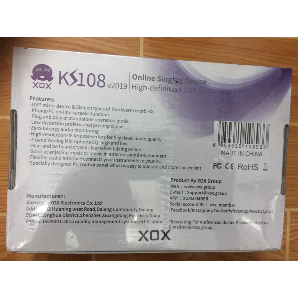 Sound Card thu âm XOX KS108- Bảo hành 12 tháng