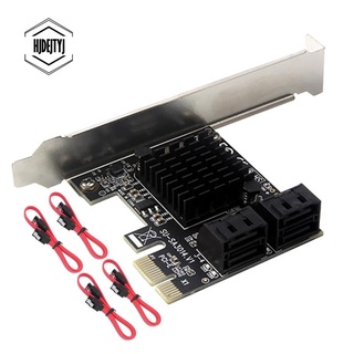 Card Mở Rộng PCIe SATA PCI-E X1 Sang 4 Cổng SATA 3.0 6G SATA3 Kèm 4 Dây Cáp SATA