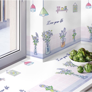 1M decl dán tường nhà bếp trong suốt có sẵn keo dán khổ 60cm-Love your life DC04