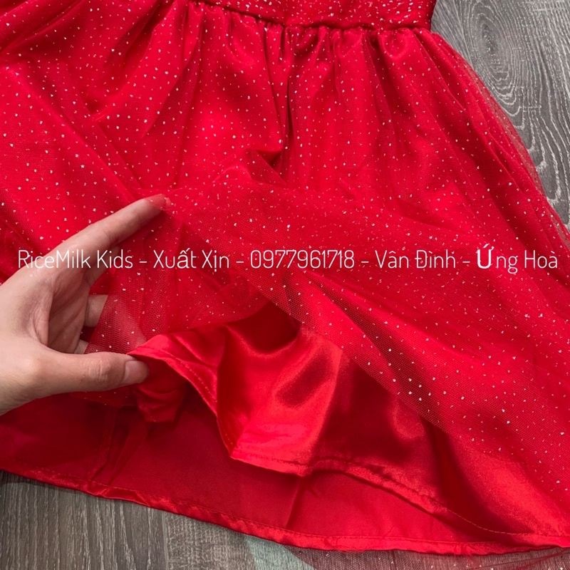 Váy đỏ diện tết cho bé gái hàng thiết kế