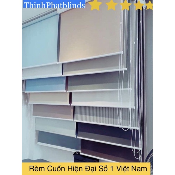 Rèm Cuốn Cửa Sổ cản nắng 100% chất liệu Polyester kiểu cách hiện đại dây kéo êm nhẹ [Tặng Bách đỡ &amp; ốc vít]Làm Theo KT