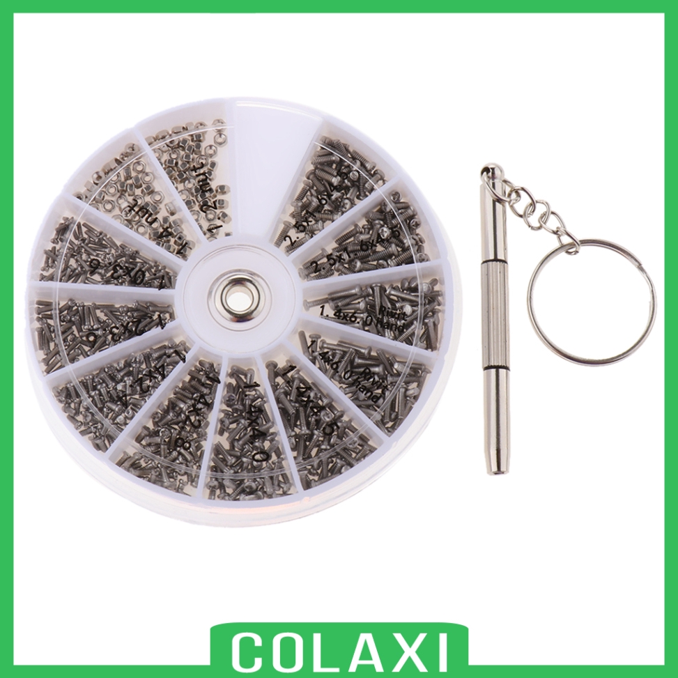 [COLAXI] 600x Eyeglass Nuts Screws Optical Sunglasses Screwdriver Repair Kit w/ Case