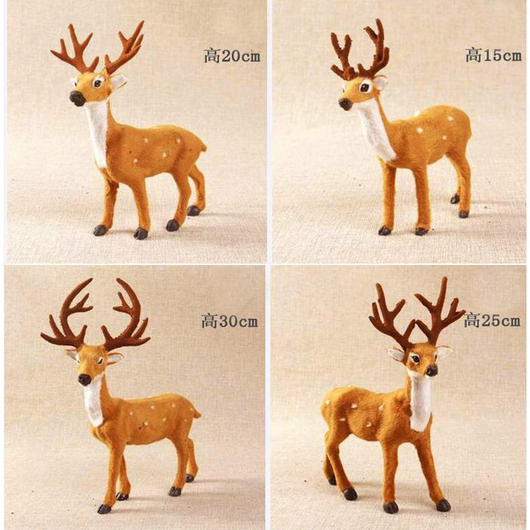 Mô hình tuần lộc bằng nhựa 4 kích thước trang trí lễ giáng sinh
