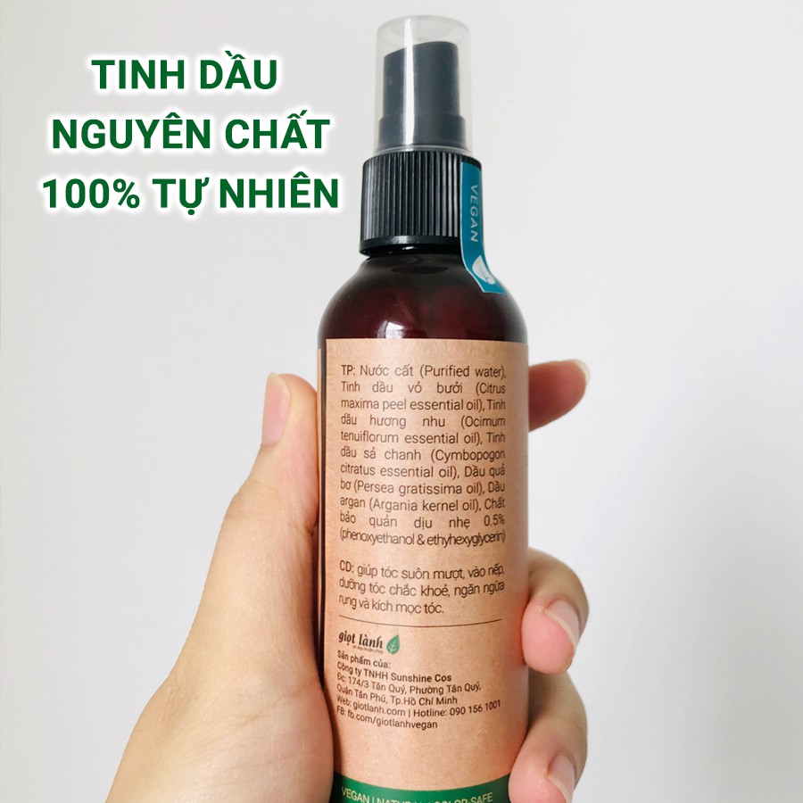 Xịt dưỡng tóc tinh dầu bưởi, kích mọc tóc, giảm gãy rụng GIỌT LÀNH 100ml | BigBuy360 - bigbuy360.vn