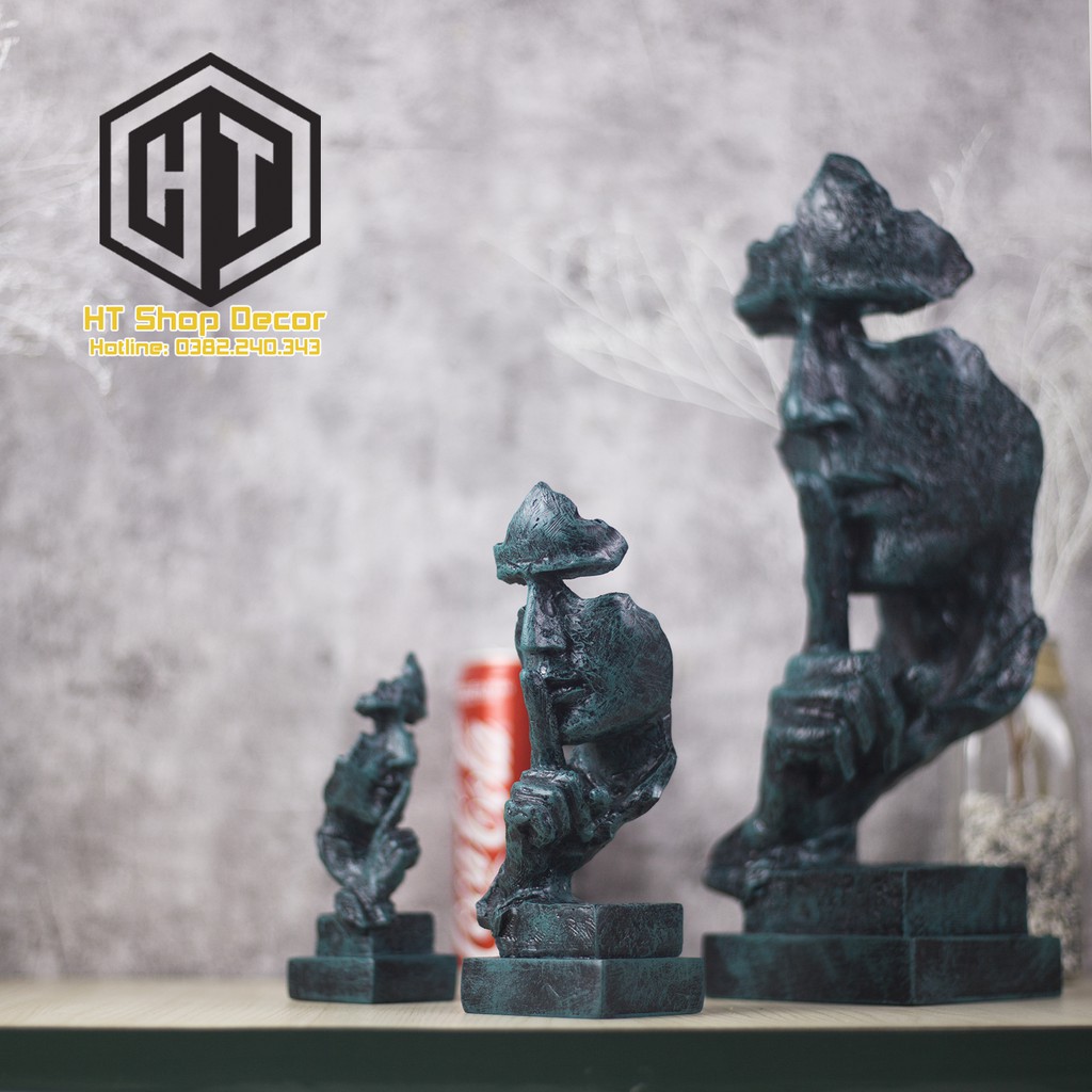 Tượng Decor IM LẶNG LÀ VÀNG trang trí nhà cửa showroom công ty